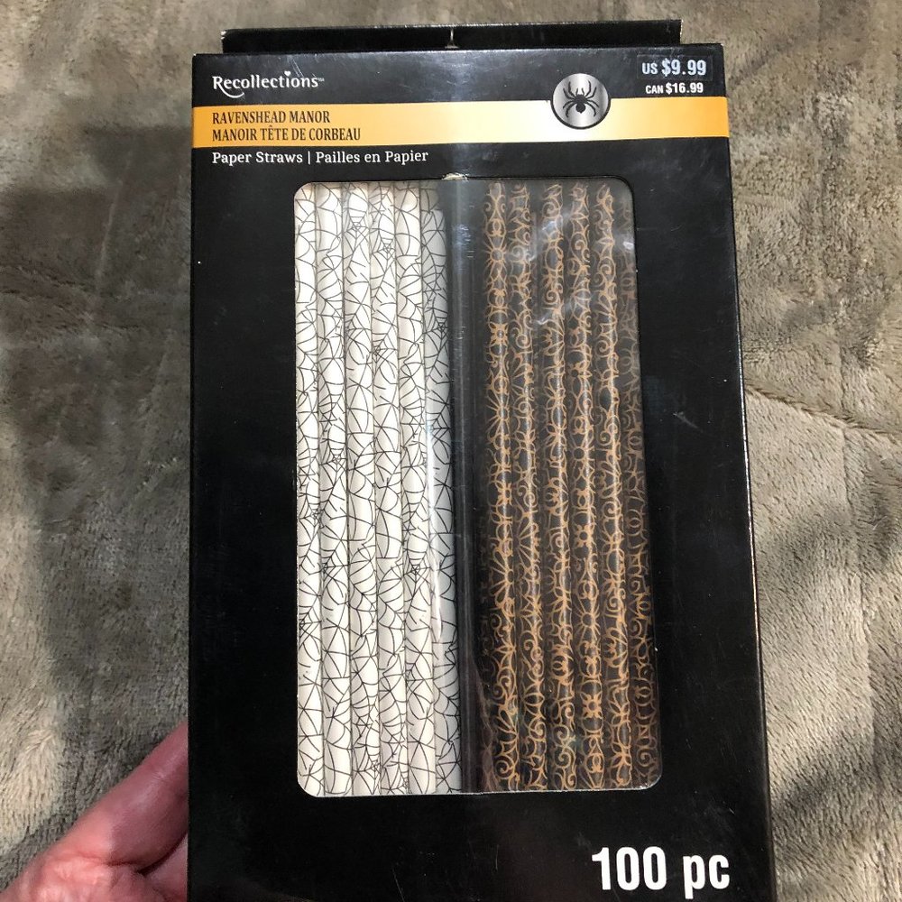 100pc Gothic Paper Straws